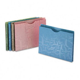 Poly File Jackets, 1"" Expansion, Letter, One Green/Pink/Taupe, Two Blue, 5/Packpendaflex 
