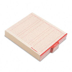End Tab Outguides, Red Center ""OUT"" Tab, Manila, Letter, 100/Box