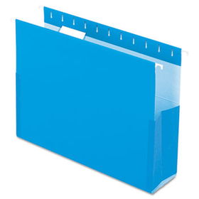 SureHook Reinforced Hanging Box Files, 3"" Exp with Sides, Letter, Blue, 25/Box