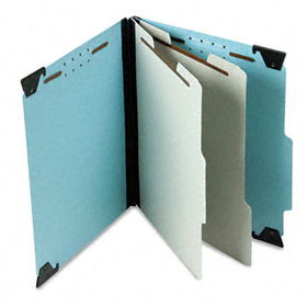 Pressboard Hanging Classi-Folder, 2 Divider/6-Sections, Letter, Lt. Blue