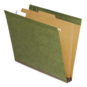 SureHook Reinforced Hanging Folder, 1 Divider, Letter, Standard Green, 10/Boxpendaflex 
