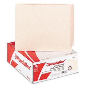 Anti Mold and Mildew End Tab File Folders, Straight Tab, Letter, Manila, 75/Boxpendaflex 