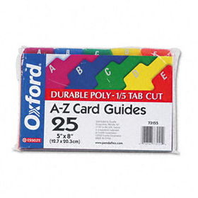 Card Guides, Alpha, 1/5 Tab, Polypropylene, 5 x 8, 25/Setoxford 
