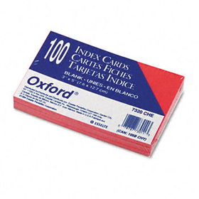 Unruled Index Cards, 3 x 5, Cherry, 100/Packoxford 