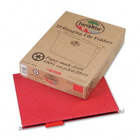 Earthwise 100% Recycled Paper Hanging Folders, Letter, Red, 25/Boxpendaflex 