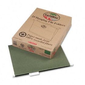Earthwise100% Recycled Paper Hanging Folders, Letter, Standard Green, 25/Boxpendaflex 