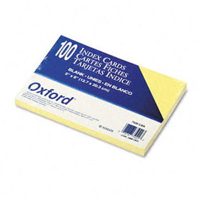Unruled Index Cards, 5 x 8, Canary, 100/Packoxford 