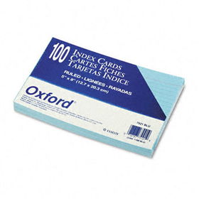 Ruled Index Cards, 5 x 8, Blue, 100/Packoxford 