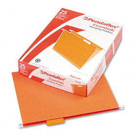 Hanging File Folders, 1/5 Tab, Letter, Orange, 25/Boxpendaflex 