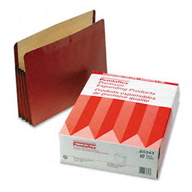 Premium Reinforced 3 1/2"" Expansion File Pocket, Red Fiber, Letter, 10/Box