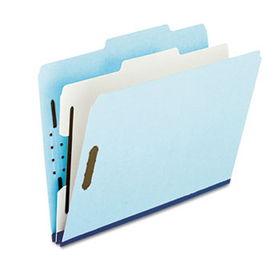 Pressboard Classification Folder, 2/5 Tab, Letter, Four-Section, Blue, 10/Boxpendaflex 