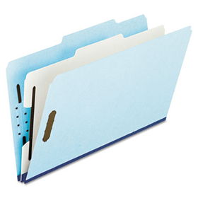 Pressboard Classification Folder, 2/5 Tab, Legal, Four-Section, Blue, 10/Boxpendaflex 