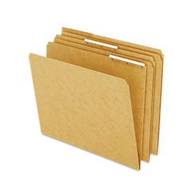 Kraft Angled Plastic Tab File Folders, 1/3 Cut Top Tab, Letter, Brown, 50/Box