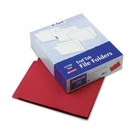 Reinforced End Tab Expansion Folder, Two Fasteners, Letter, Red, 50/Box