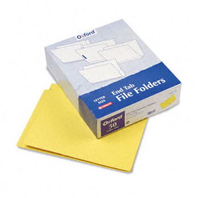 Reinforced End Tab Expansion Folders, Two Fasteners, Letter, Yellow, 50/Box