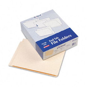 Straight Cut End Tab Folders, One Ply, 9 1/2 Inch Front, Letter, Manila, 100/Box