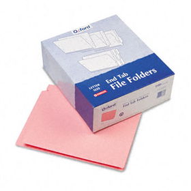 Reinforced End Tab Folders, Two Ply Tab, Letter, Pink,  100/Boxpendaflex 
