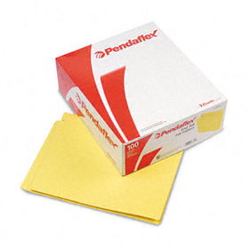 Reinforced End Tab Folders, Two Ply Tab, Letter, Yellow, 100/Box