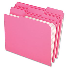 Reinforced Top Tab File Folders, 1/3 Cut, Letter, Pink, 100/Boxpendaflex 