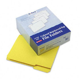 Reinforced Top Tab File Folders, 1/3 Cut, Letter, Yellow, 100/Box