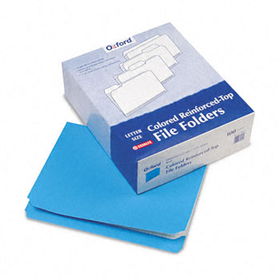 Reinforced Top Tab File Folders, Straight Cut, Letter, Blue, 100/Boxpendaflex 