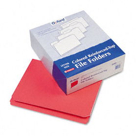 Reinforced Top Tab File Folders, Straight Cut, Letter, Red, 100/Boxpendaflex 