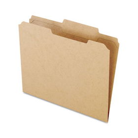 Two-Ply Dark Kraft File Folders, 1/3 Cut Top Tab, Letter, Brown, 100/Box