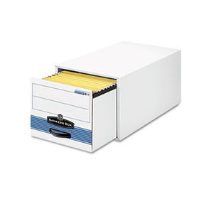 Stor/Drawer Steel Plus Storage Box, Letter, White/Blue, 6/Cartonbankers 