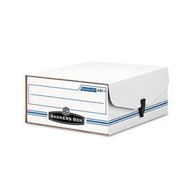 Liberty Binder-Pak Storage Box, Letter, Snap Fastener, White/Bluebankers 