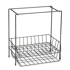 Wire Double Tray with Hanging File, Letter, 13 5/8 x 10 1/16 x 14 7/8, Blackfellowes 