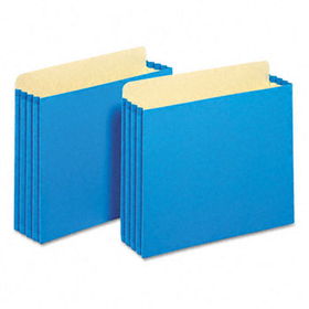3 1/2 Inch Expansion File Pockets, Straight, Letter, Blue, 10/Boxglobe 