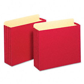 3 1/2 Inch Expansion File Pockets, Straight, Letter, Red, 10/Boxglobe 