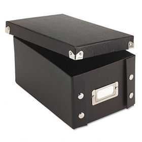 Snap 'N Store Collapsible Index Card File Box Holds 1,100 4 x 6 Cards, Blacksnap 