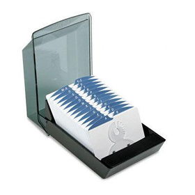 RolodexTM 67037 - Covered Tray Card File with 24 A-Z Guides Holds 500 3 x 5 Cards, Blackrolodextm 