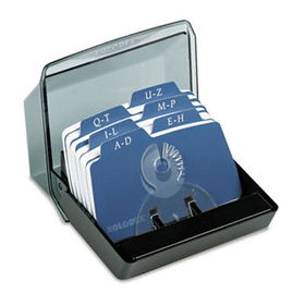 Rolodex 67071 - Petite Covered Tray Card File Holds 125 2 1/4 x 4 Cards, Blackrolodex 