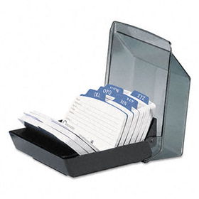 Petite Covered Tray Card File Holds 250 2 1/4 x 4 Cards, Blackrolodex 