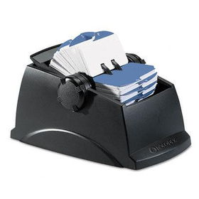 RolodexTM 67136 - Plastic Covered Rotary Card File, 24 Guides Hold 500 1-1/2 x 2-3/4 Cards, Black