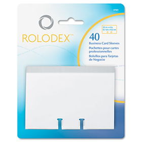 Business Card Tray Refill Sleeves, 2 5/8 x 4, Clear, 40/Packrolodex 