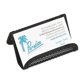RolodexTM 82409 - Two-Tone Mesh Business Card Holder, Capacity 50 2-1/4 x 4 Cards, Black/Silver