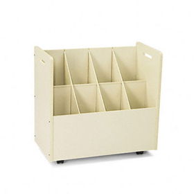 Laminate Mobile Roll Files, Eight Compartments, 30-1/8 x 15-3/4 x 29-1/4, Puttysafco 