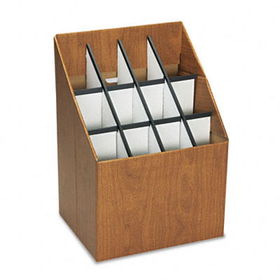 Corrugated Roll Files, 12 Compartments, 15w x 12d x 22h, Woodgrainsafco 