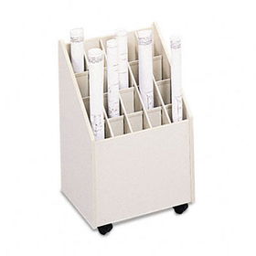 Laminate Mobile Roll Files, 20 Compartments, 15-1/4w x 13-1/4d x 23-1/4h, Putty