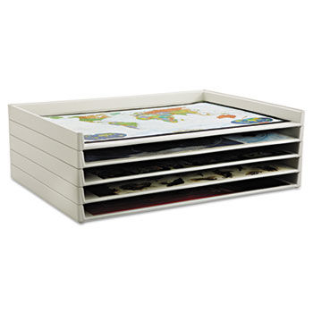 Giant Stack Flat File Trays, 45 1/2w x 34d x 3h, White, 2/CTsafco 
