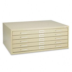Safco 4994TSR - Five-Drawer Steel Flat File, 40-3/8w x 29-3/8d x 16-1/2h, Tropic Sand