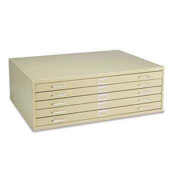 Safco 4996TSR - Five-Drawer Steel Flat File, 46-3/8w x 35-3/8d x 16-1/2h, Tropic Sand