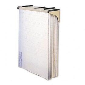 Sheet File Drop/Lift Wall Rack, 12 Hanging Clamps, 1-1/4 x 11-3/8 x 7-7/8, Sand