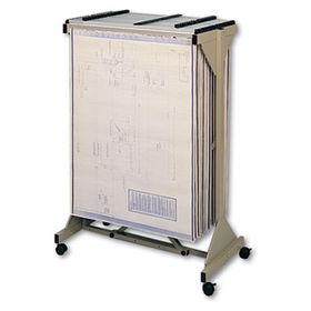 Sheet File Mobile Plan Center, 18 Hanging Clamps, 43-3/4w x 20-1/2d x 51h, Sand