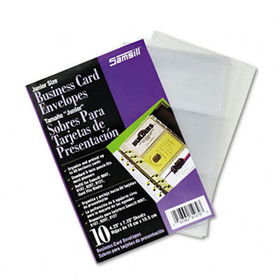 Business Card Binder Refill Pages, Six 2 x 3 1/2 Cards/Page, Clear, 10 Pages/PK