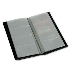 Regal Leather Business Card Binder Holds 96 2 x 3 1/2 Cards, Black