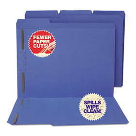 S J Paper S11546 - Water/Cut-Resistant Folder, Two Fasteners, 1/3 Top Tab, Letter, Blue, 50/Boxpaper 